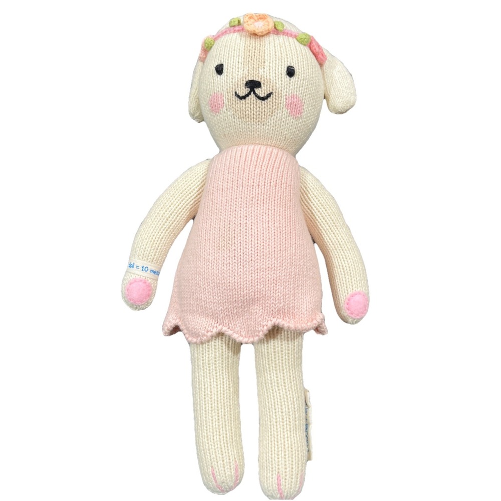 Cuddle and Kind Charlotte the Dog 13" Hand Knit Stuffed Animal Plush Puppy